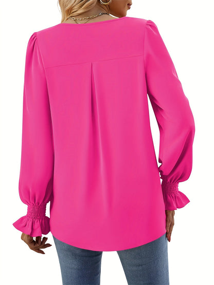 Mila - Elegante Bluse in Uni-Farben