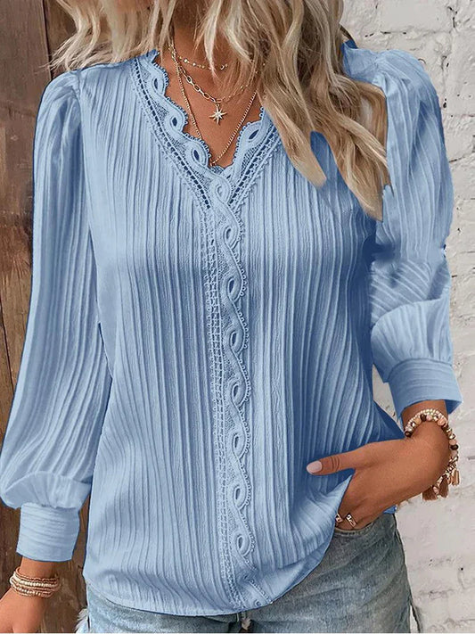 Emma | Bluse mit Spitzen-Details aus Chiffon